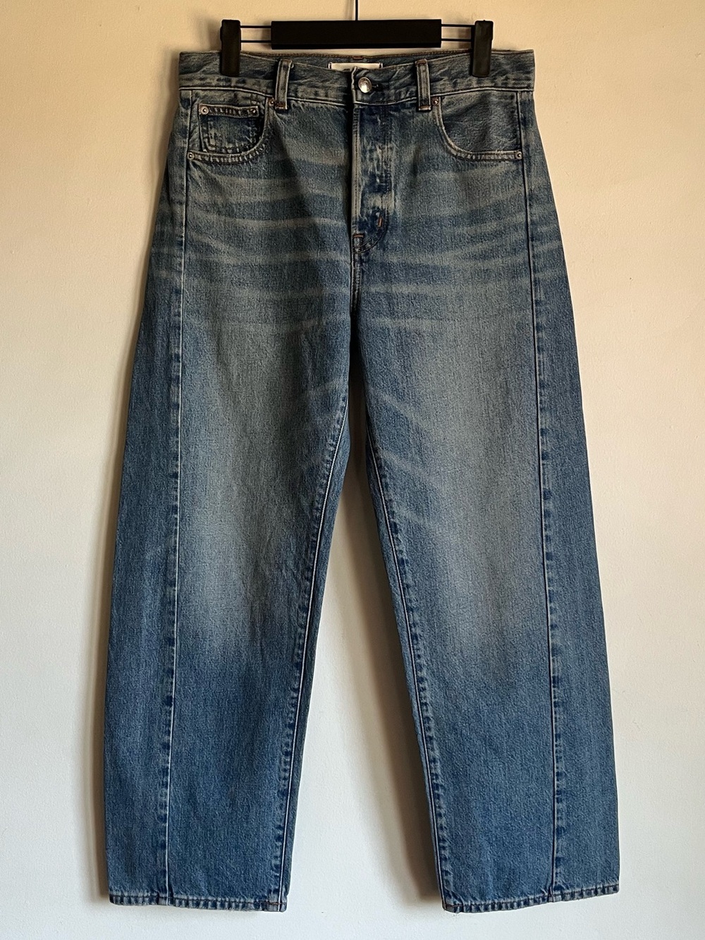 Madewell Pieced Barrel Leg Jeans in Rockcastle Wash Denim Size 26 $148 NV534